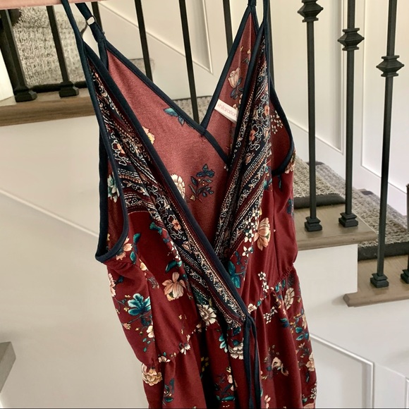 Floral/Burgundy Jumpsuit - Picture 3 of 4